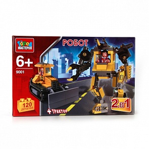 Конструктор – 2-в-1 Робот и Трактор, 120 деталей (Город Мастеров, KK-9001-Rsim)